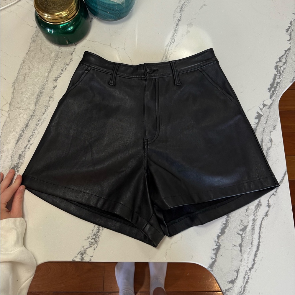 Hollister High Rise Leather Shorts